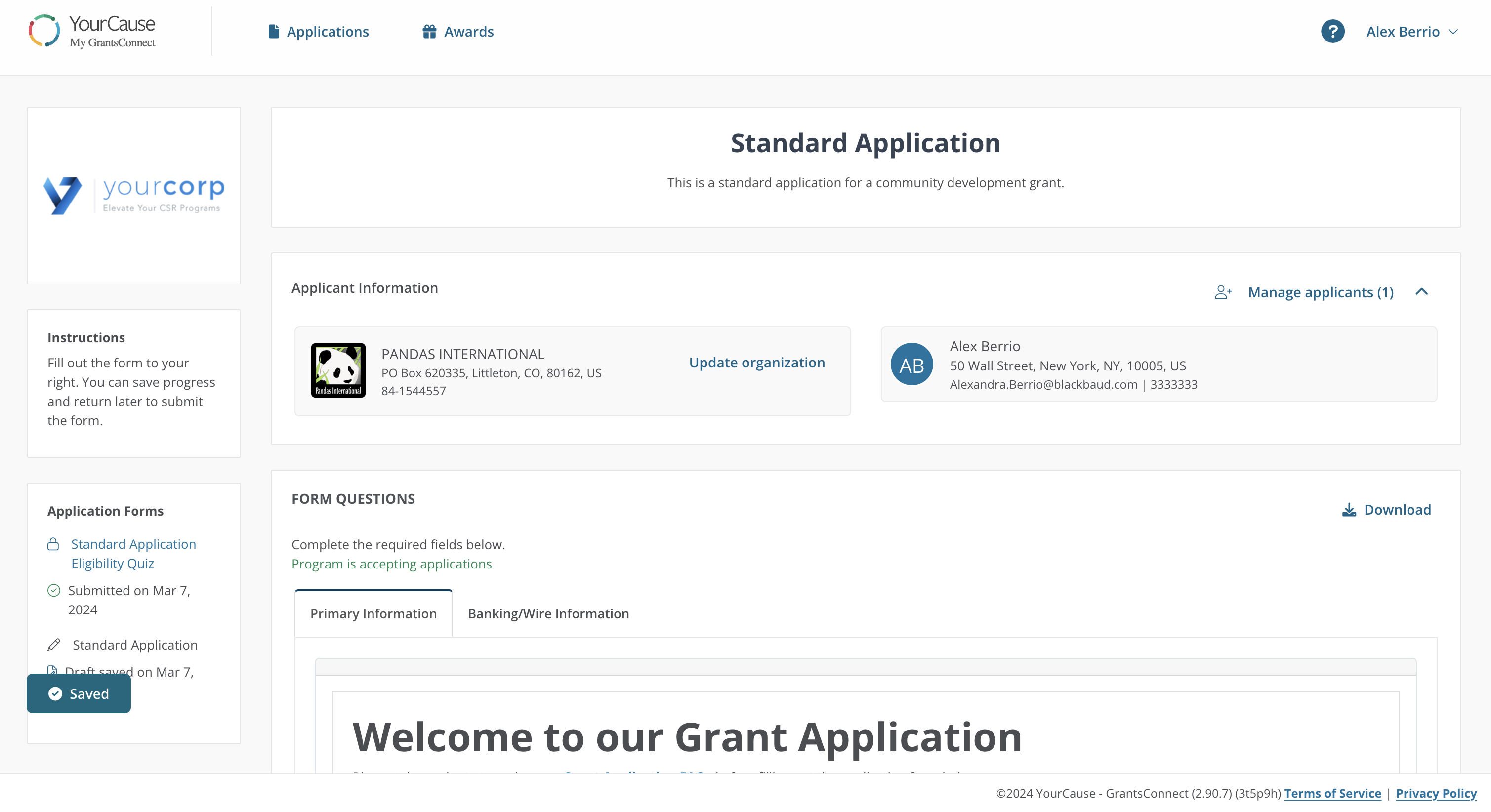 Grant applications  