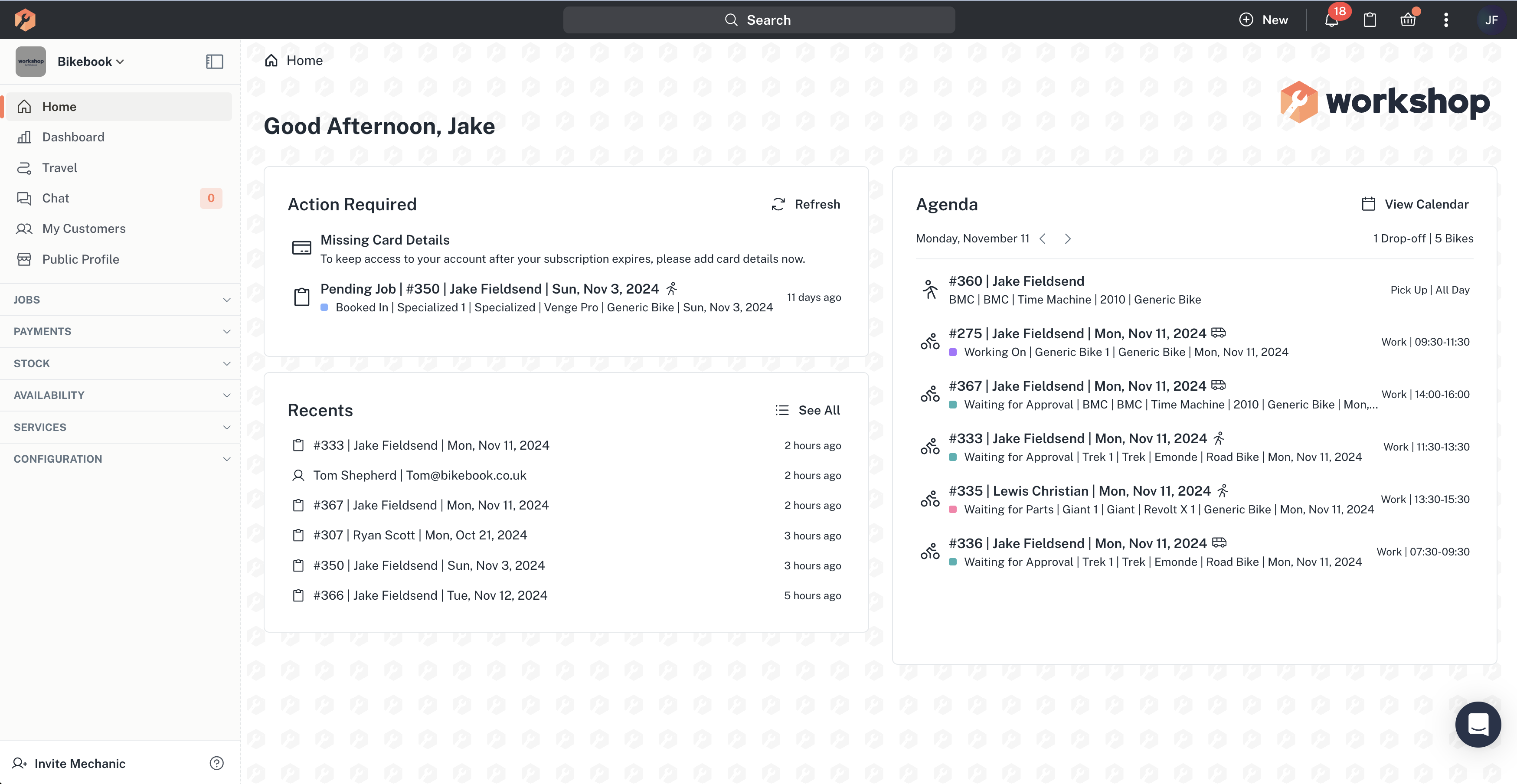 Workshop screenshot: Home