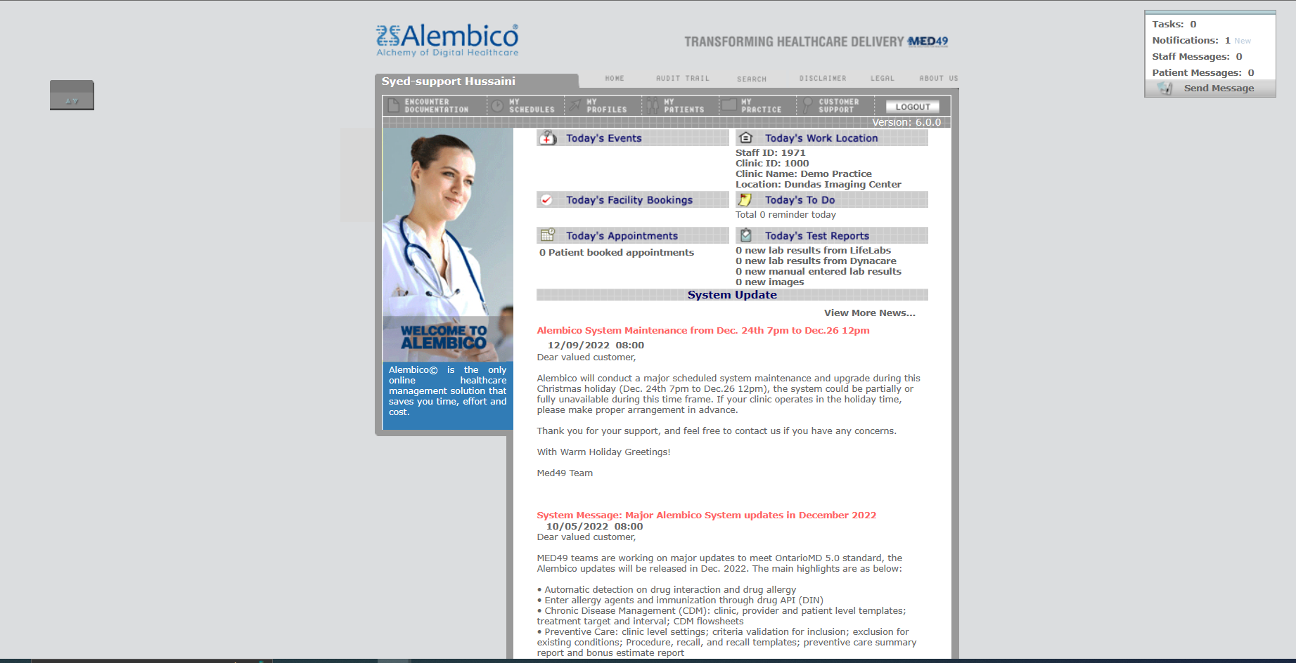 Alembico EMR screenshot