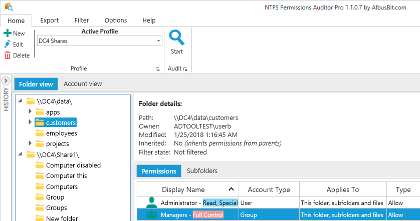 ntfs permissions reporter portable