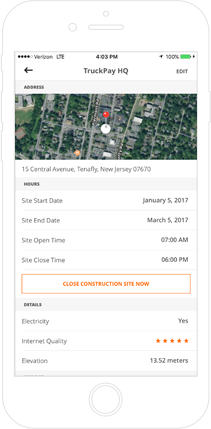 Site profiles provide an overview of the location including opening times, location, and more