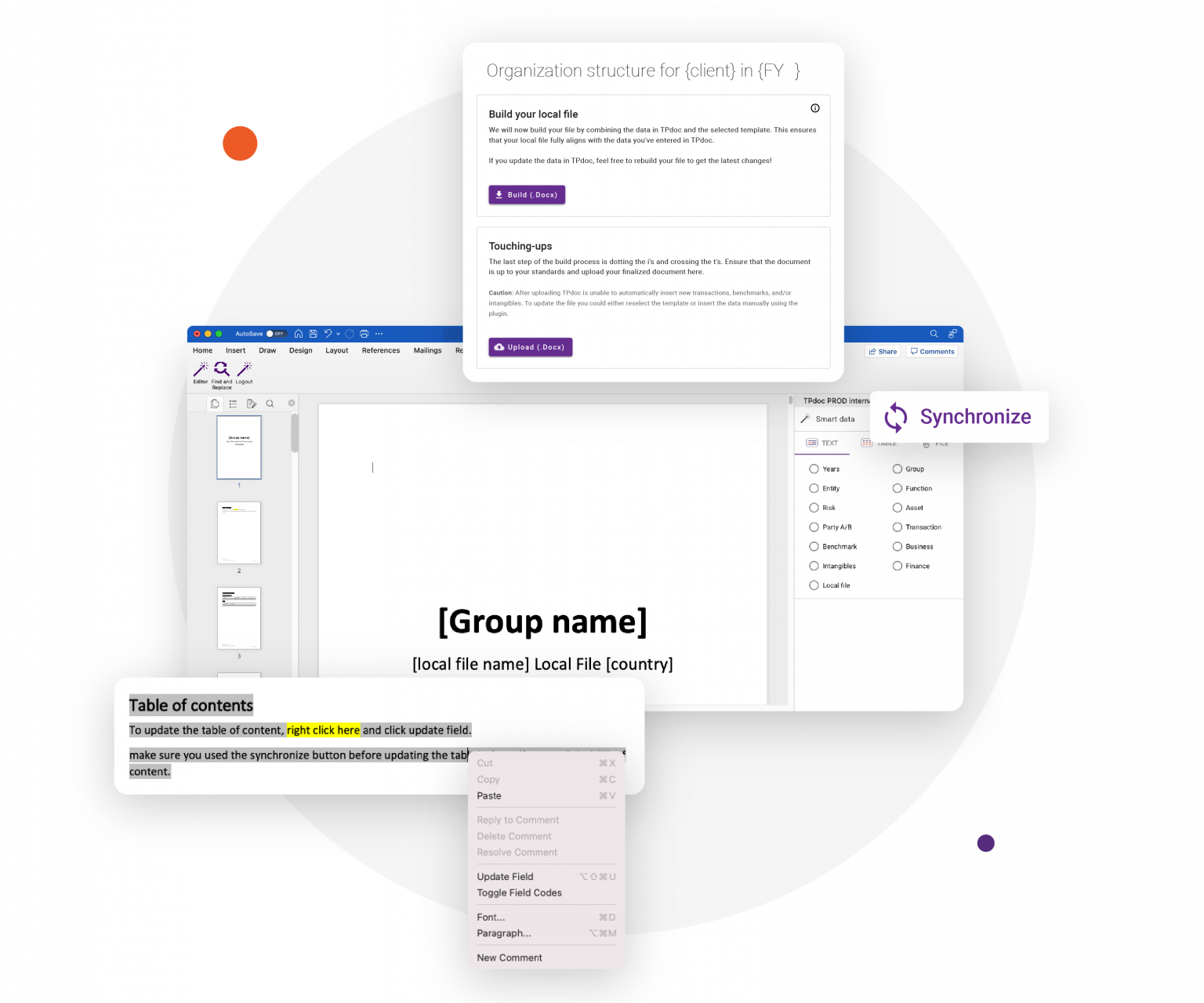 TPdoc Software - Automated master and local file generation in MS Word, tailored to your transactions