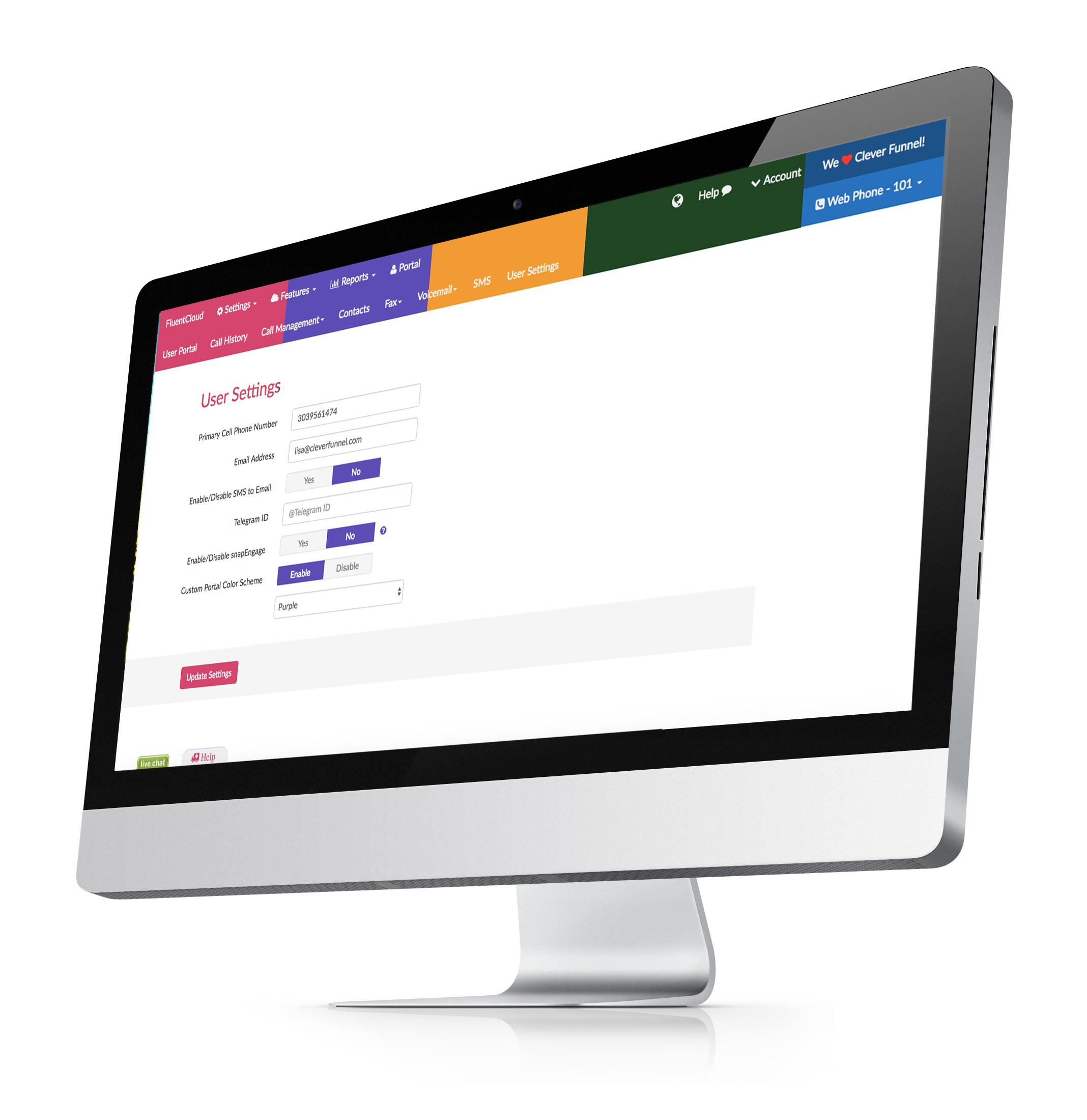 Cloud phone systems make it possible for administrators to make changes to the system without costly calls to a support team. My FluentCloud Web Portal gives variable levels of access to make changes on a system-wide level or at the user level.