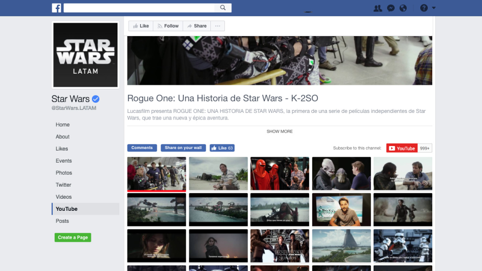 Facebook Apps and Tabs screenshot: Facebook Apps and Tabs Star Wars Page