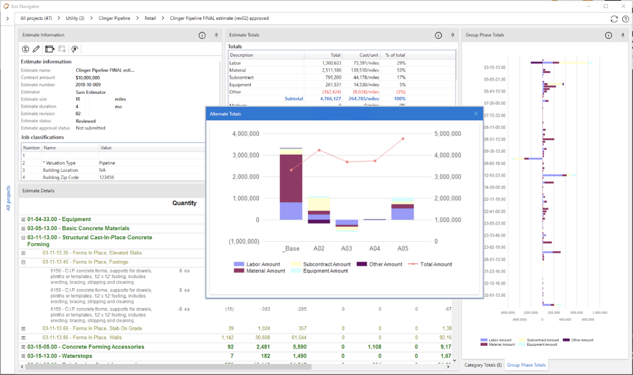 Create reports, embed dashboard infographics, manage your portfolio, compare estimates side-by-side in charts and tables, roll up the estimate data for a project, generate detail estimate reports even while the estimate is in use, export report data to Mi