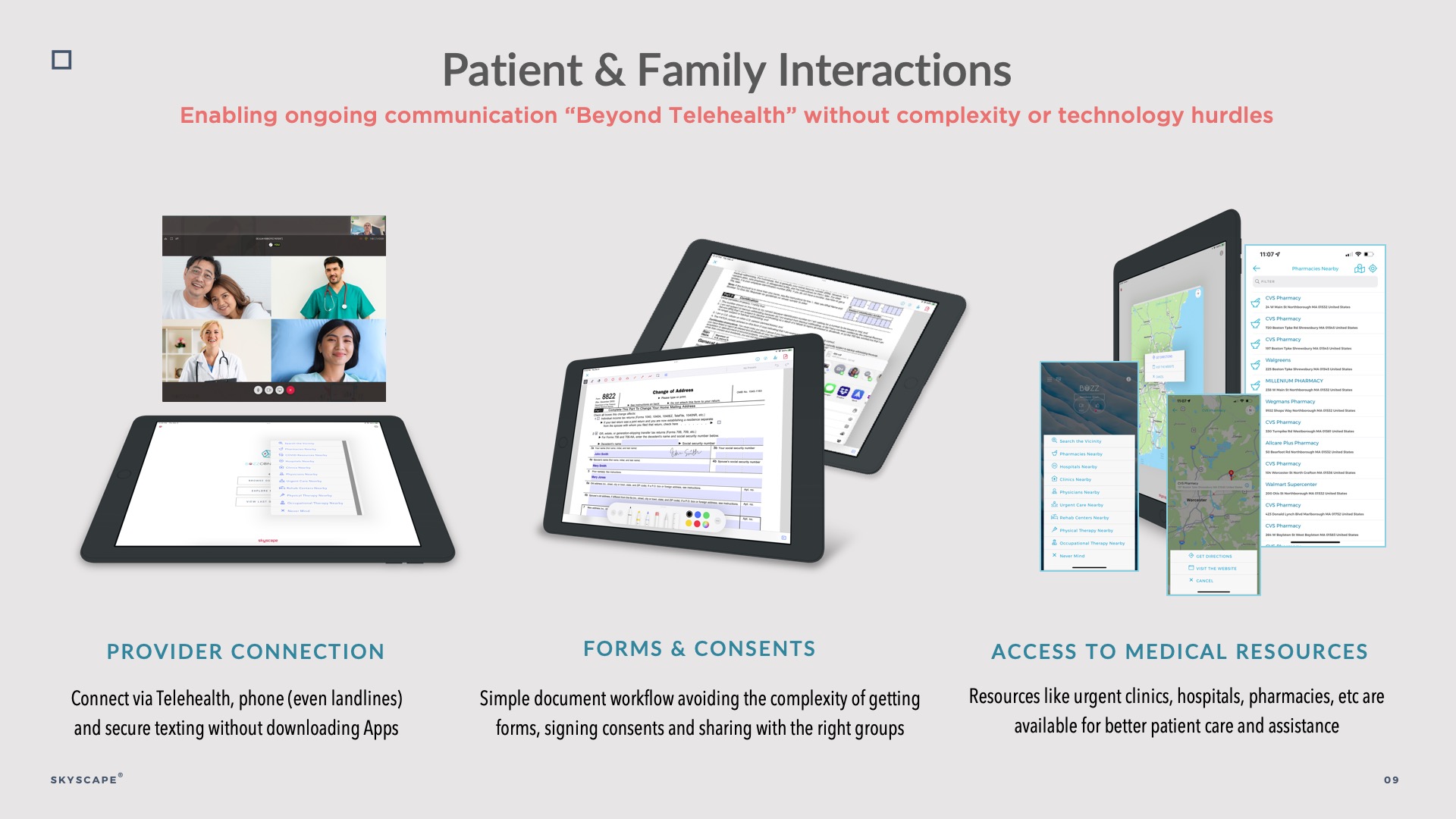Effective Patient Interactions with Calls, Telehealth and Document Exchange with Signature Support
