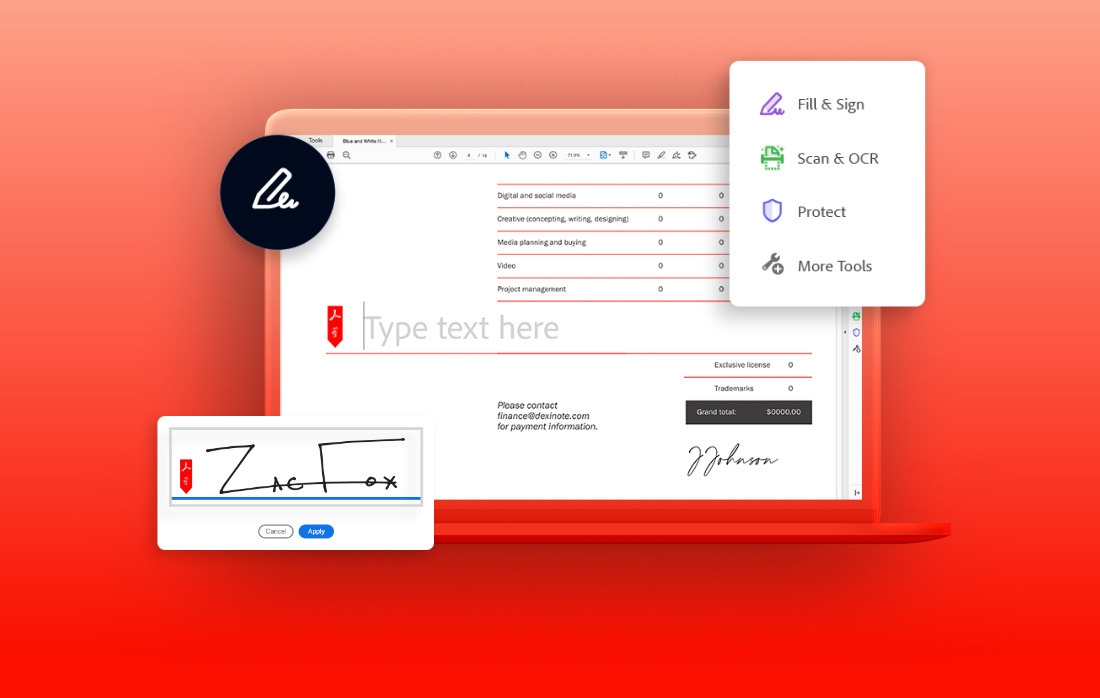 which adobe acrobat versions has electronic signature