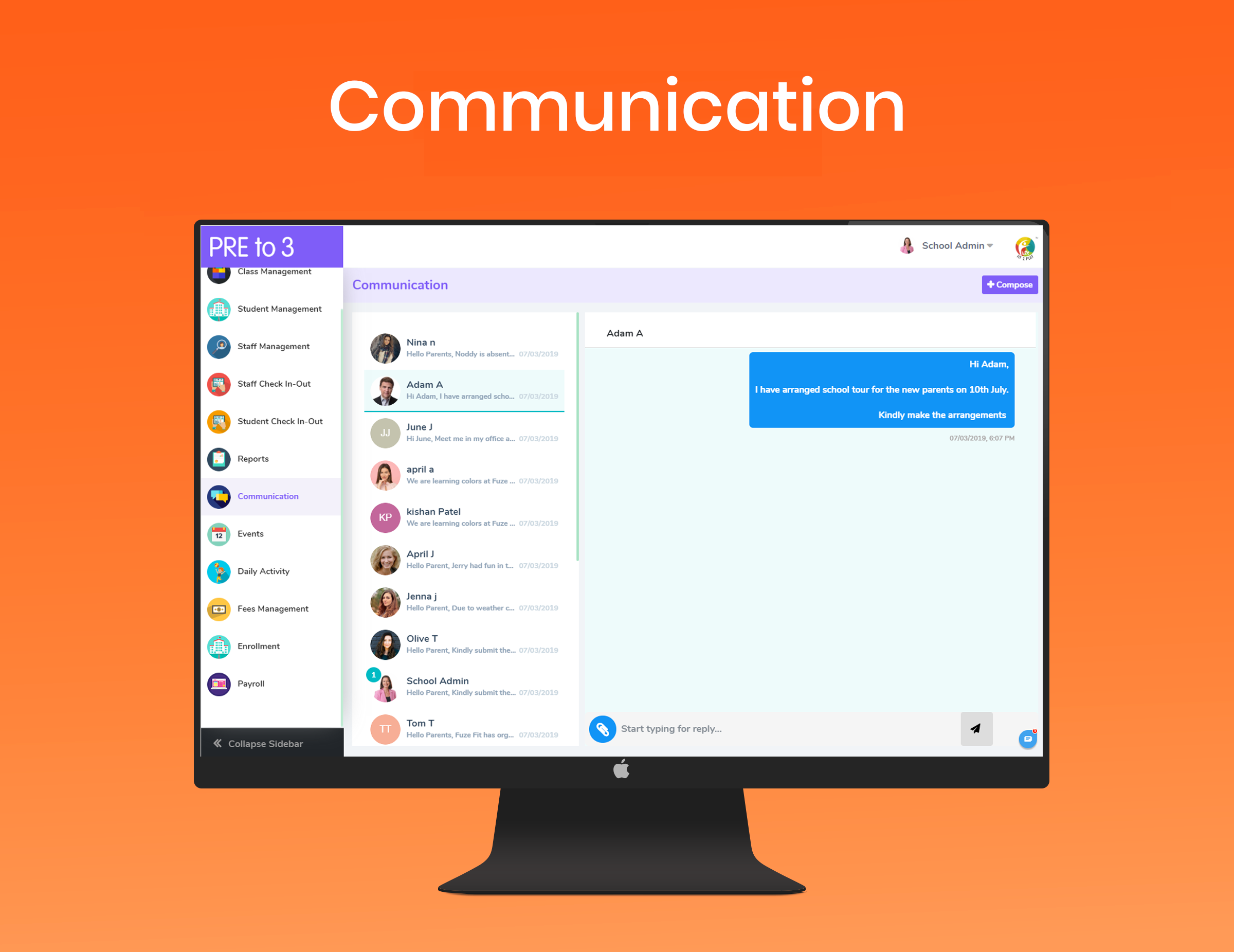 PREto3 Software - Partner with parents and staff with reliable and versatile communication