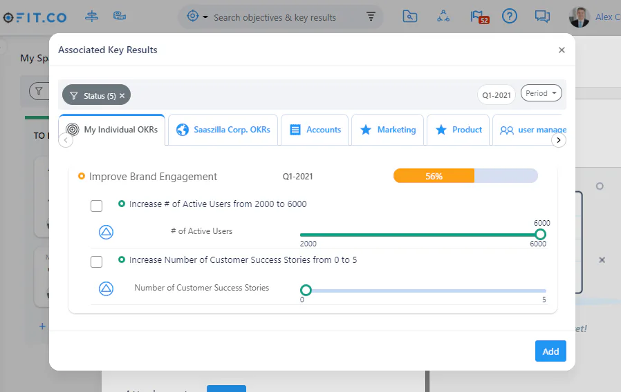 Task Based Key Results