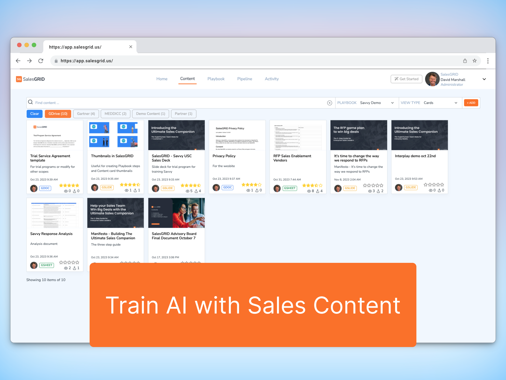 Train AI with Sales Content