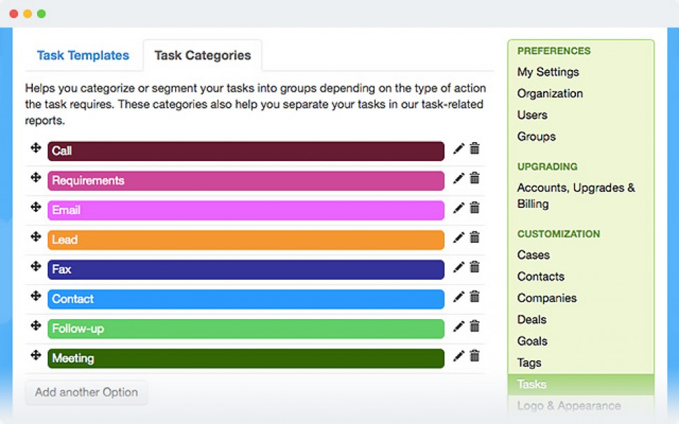 Task categories