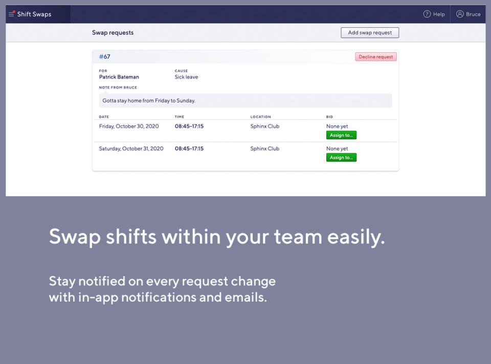 TeamUltim Software - Shift swaps