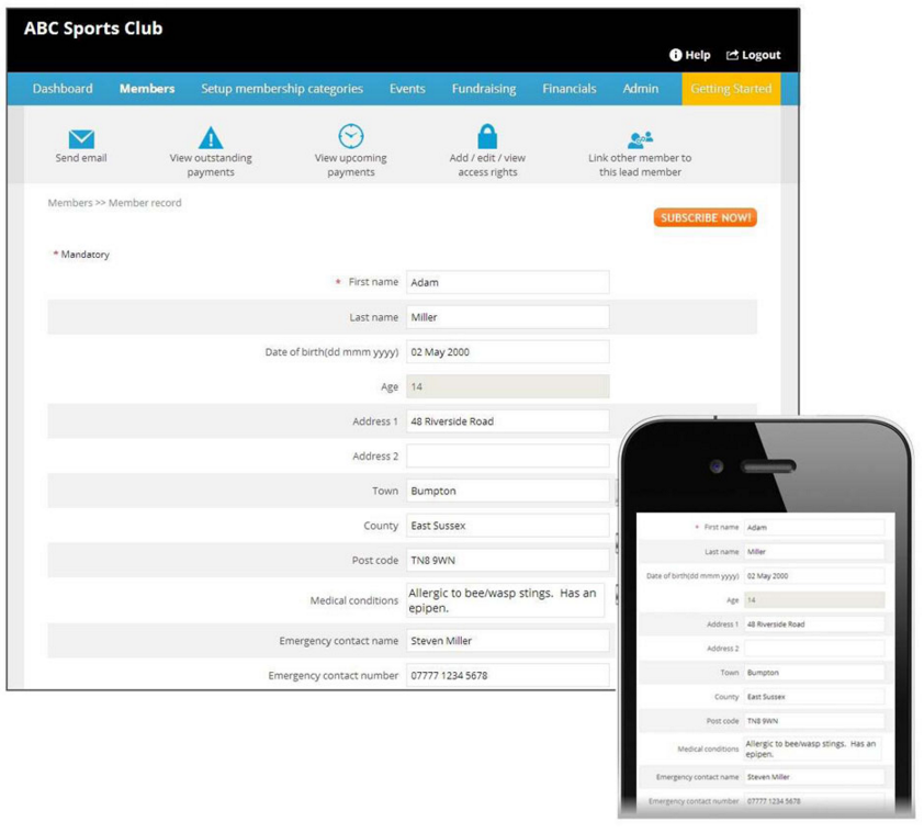 Members can access their PaySubsOnline account on their internet enabled smartphones.