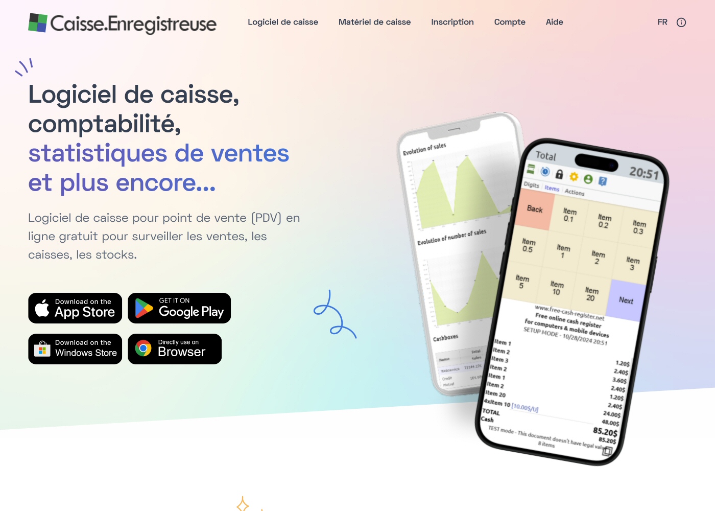 Caisse enregistreuse screenshot: Pos Software - Sales management