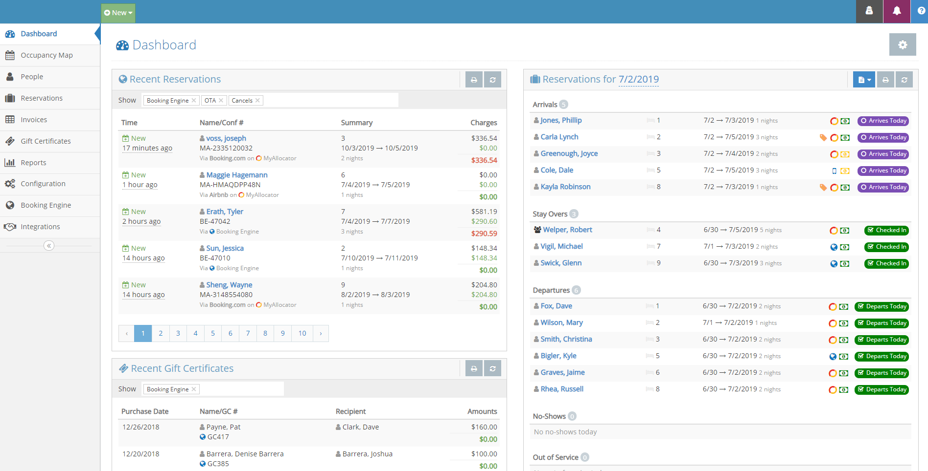 rezStream Software - Dashboard