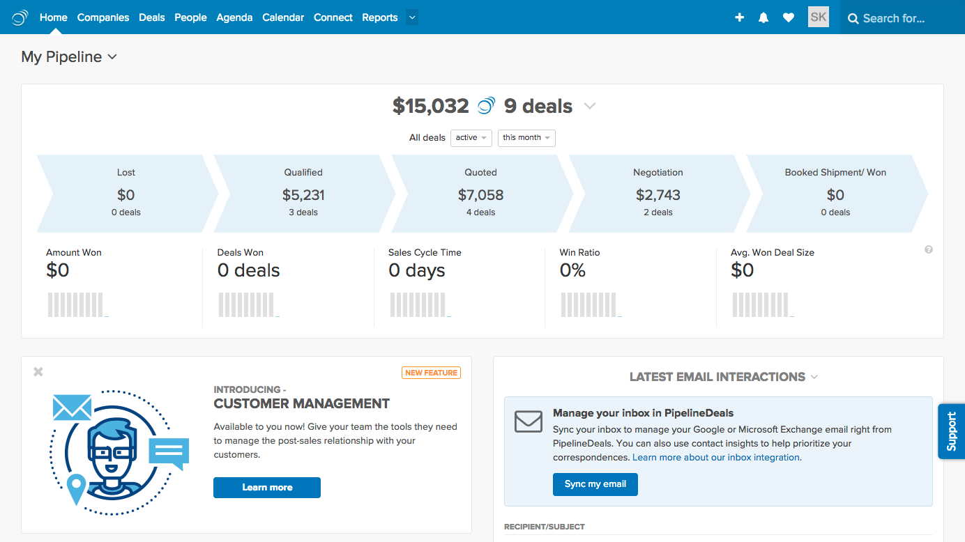 Pipeline CRM Software - Dashboard