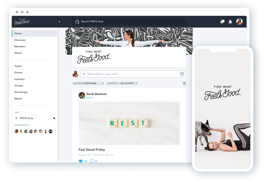 Mighty Pro Software - Yoga with Adriene - Mighty Pro branded app examples