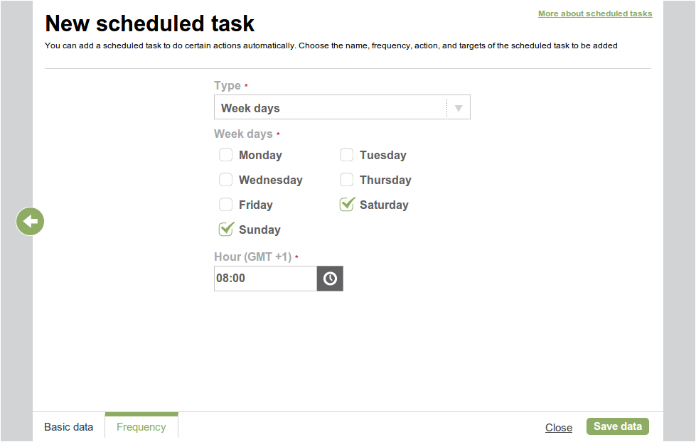 Schedule tasks with ECmanaged