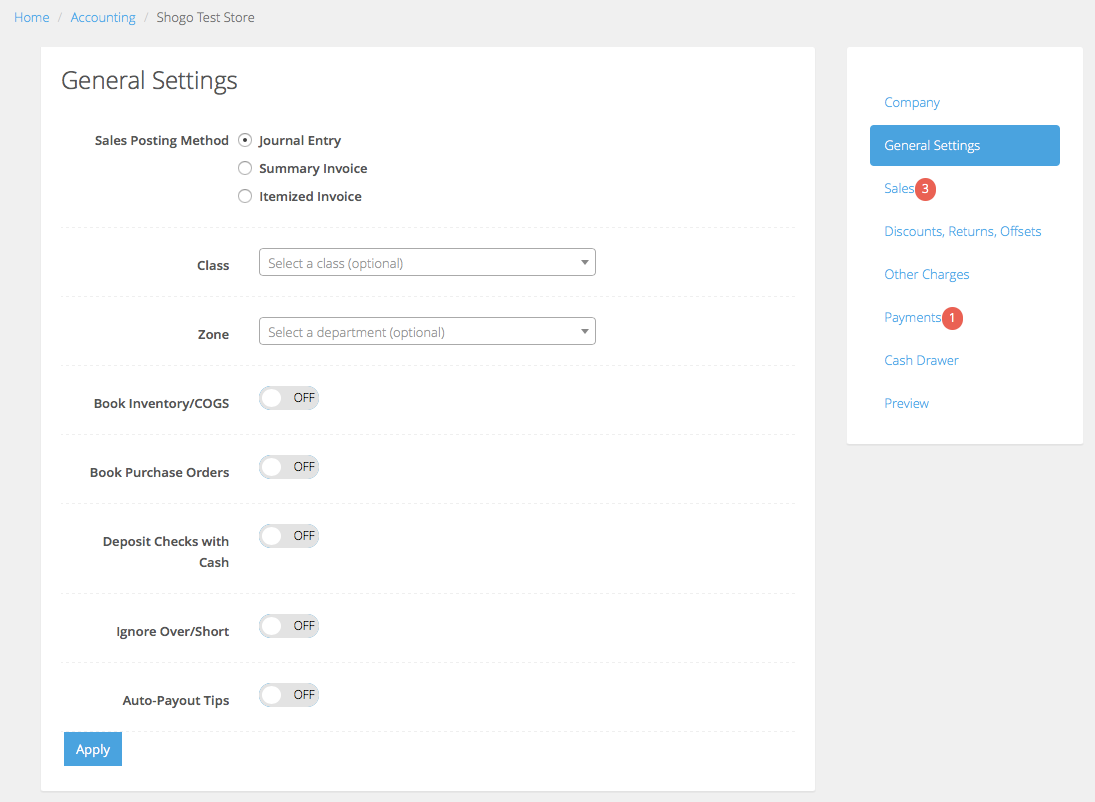Shogo screenshot: Shogo general settings