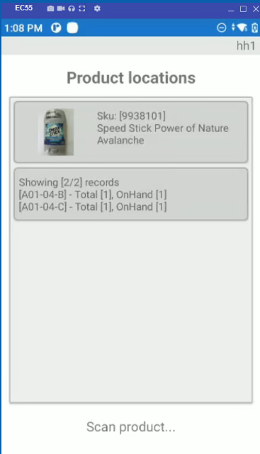 P4 Warehouse screenshot: P4 Warehouse product locations