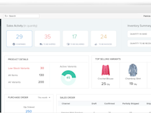 Zoho Inventory Software - The Zoho Inventory dashboard gives a total overview of items sold, product details, popular items, and more