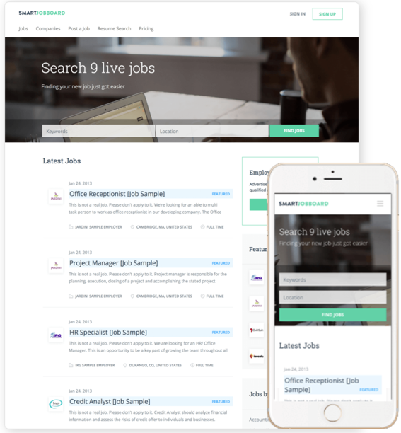 Tailored features are offered for both employers and applicants