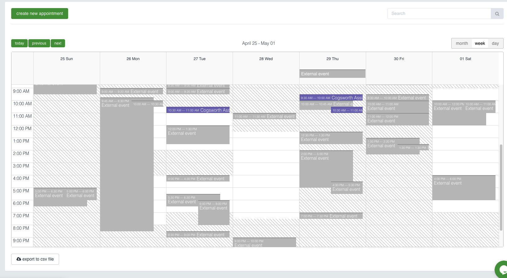 Appointment view in the backend-thumb