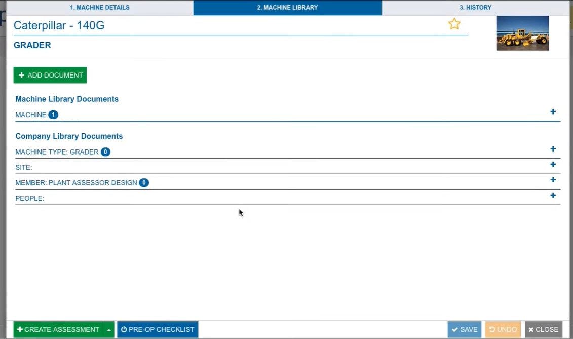 Ideagen Plant Assessor Software - Plant Assessor machine library