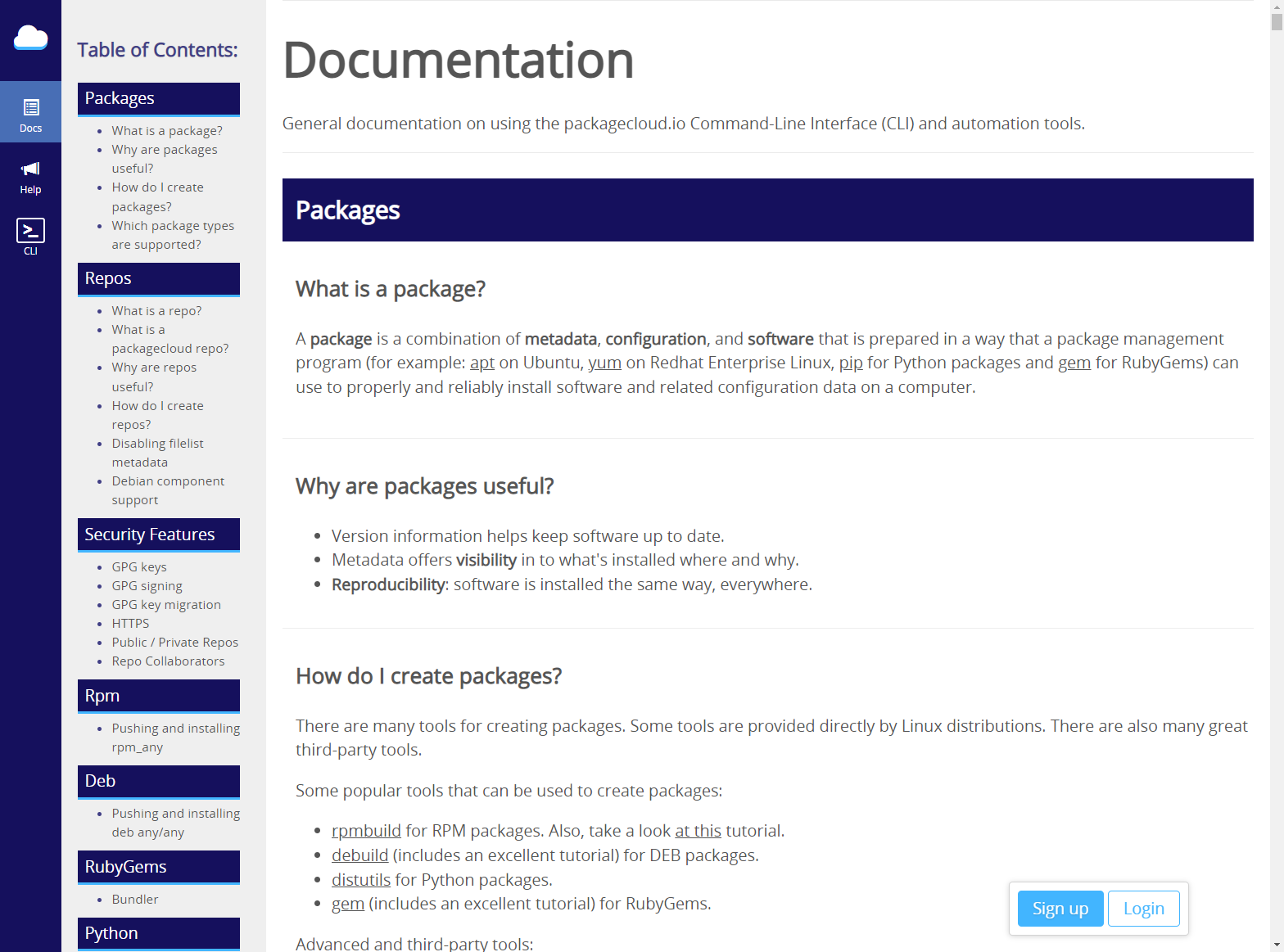 Packagecloud documentation