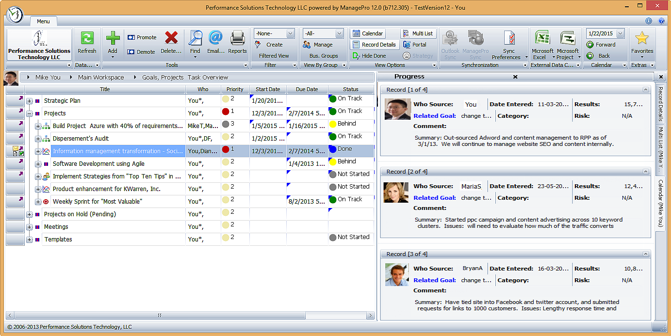 ManagePro Software - Project Status Updates