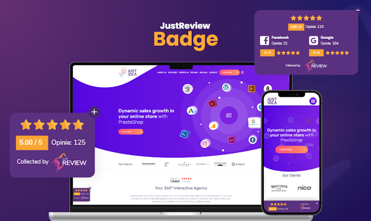 JustReview screenshot: JustReview Badge