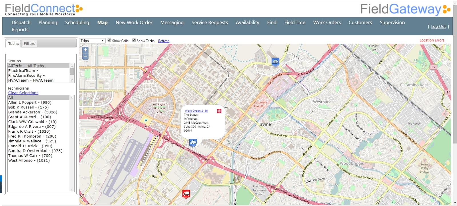 Maps and Back Office Management