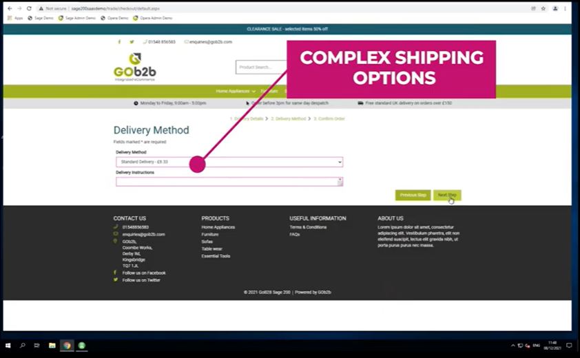 GOb2b shipping options