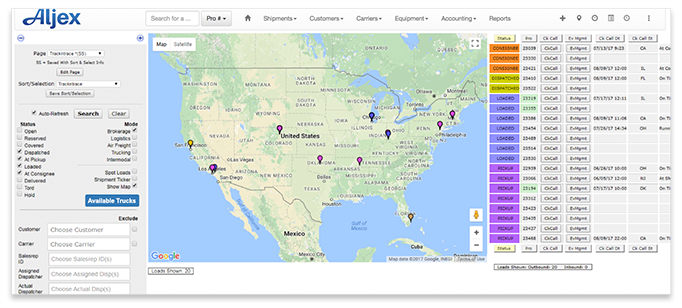 Descartes Aljex Software - Descartes Aljex truck load tracking