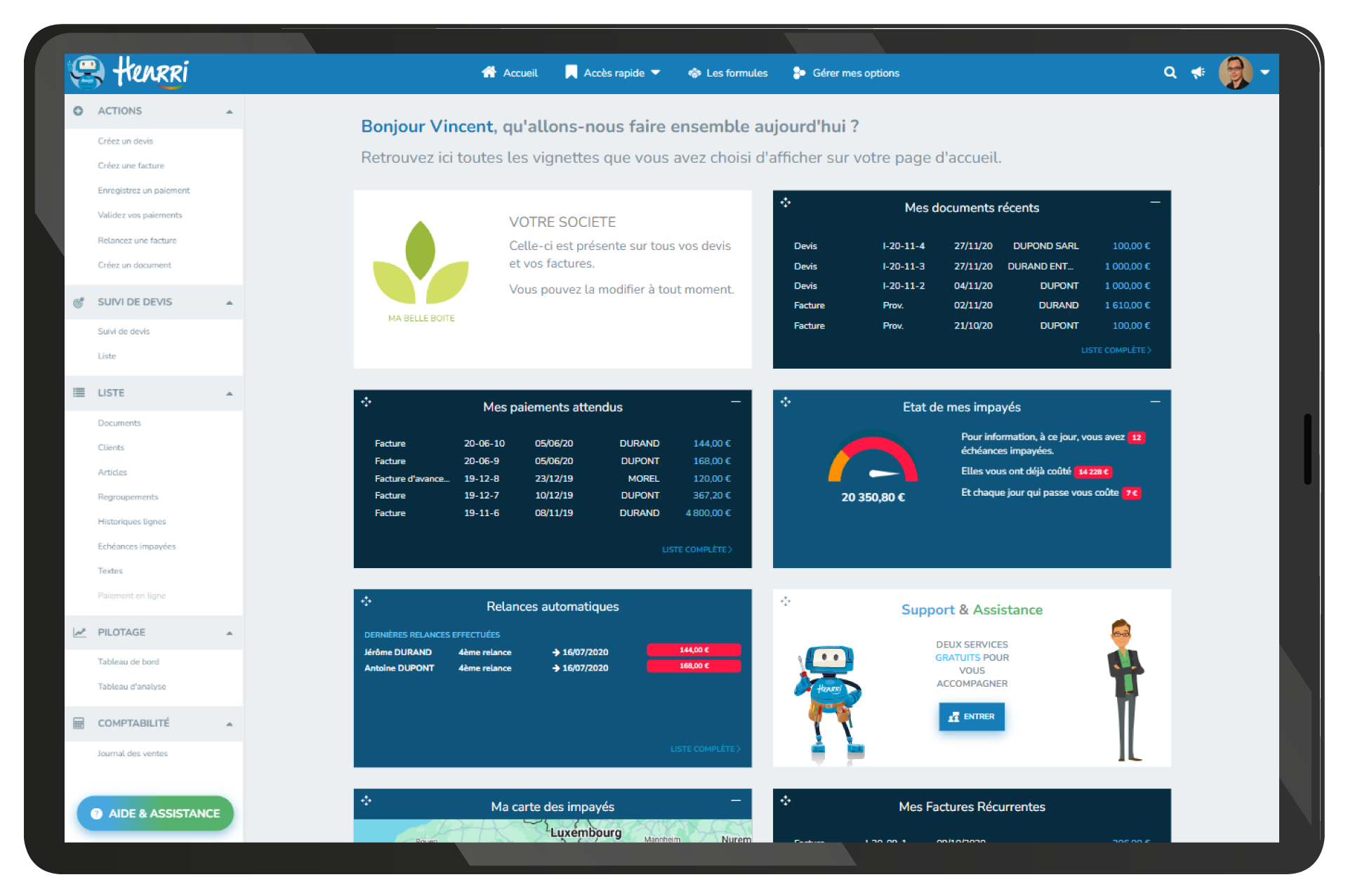 Henrri screenshot: Home Henrri