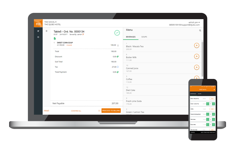 Use the smart Point-of-Sale system on any desktop, tablet or mobile device, and auto-sync payments to room folios