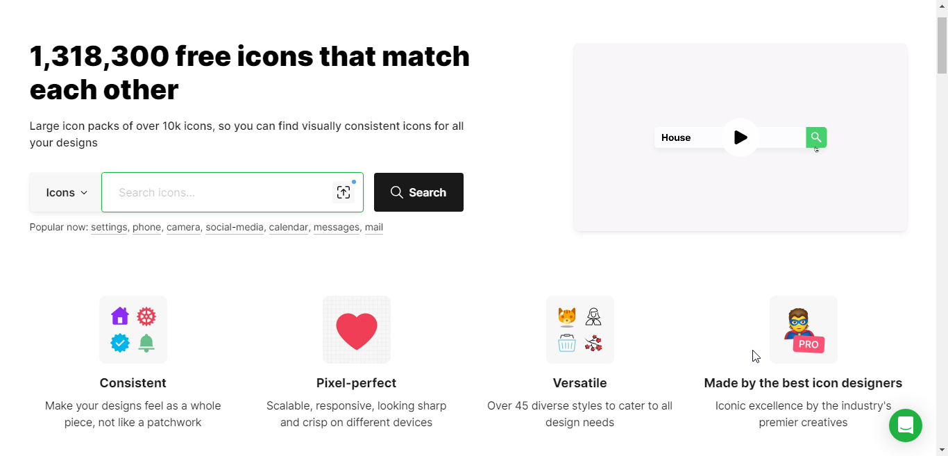 Icons8 screenshot: 45+ consistent styles of pixel-perfect icons