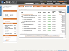 Visual Lease Software - Visual Lease's project management tools include a 'Milestones & Tasks' view