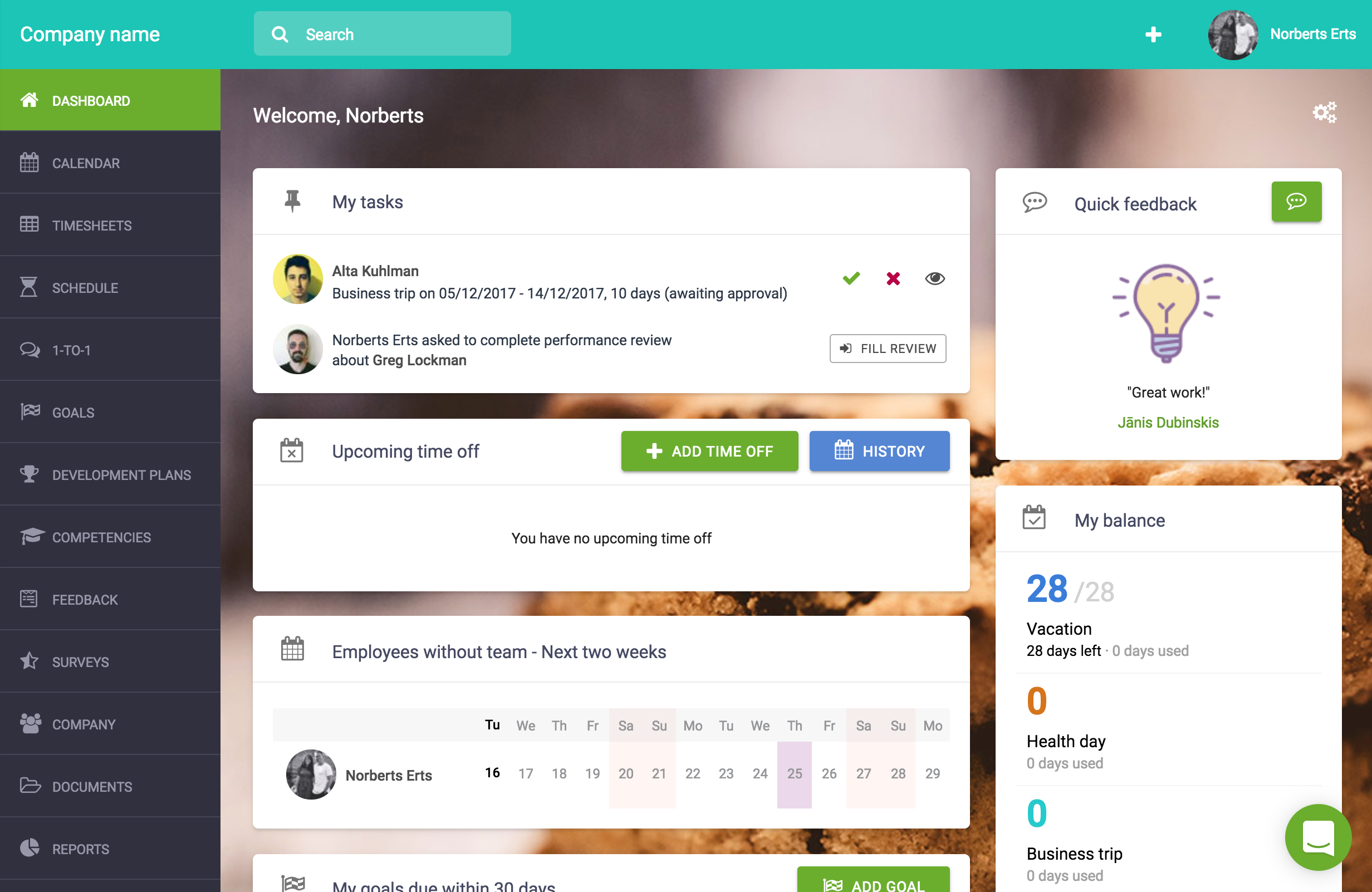 Your all new HR dashboard!