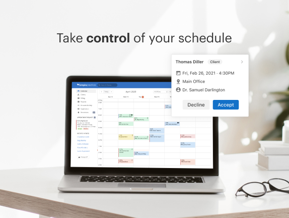 Take control of patient scheduling with SimplePractice.