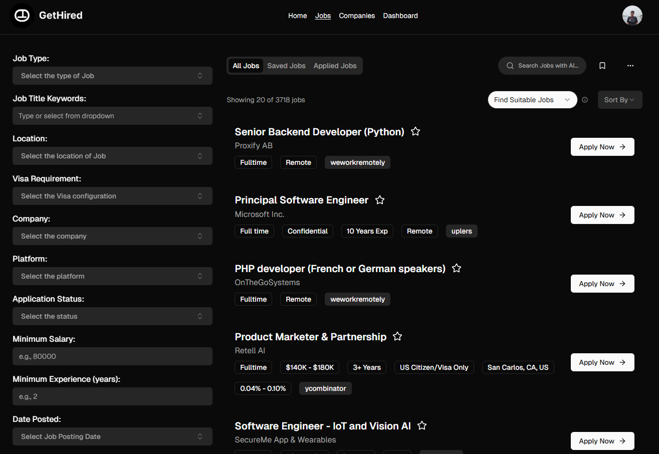 GetHired Software - GetHired jobs page - thumbnail