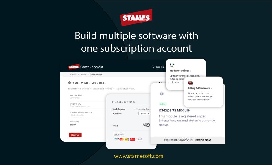 Stames Software - Create multiple software with one subscription account