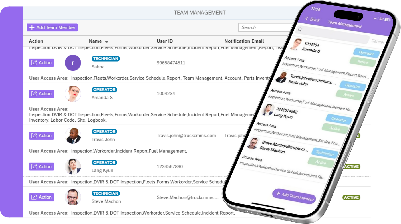 Fleet Rabbit Software - User Management – Efficiently manage all users with the ability to assign specific features and assets tailored to each individual user.