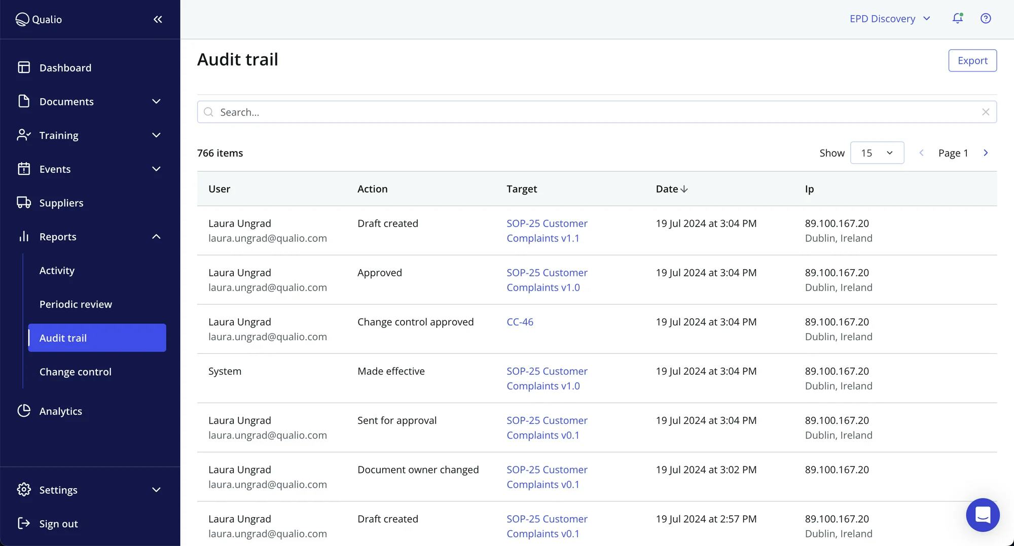 Qualio -ohjelmisto – 3