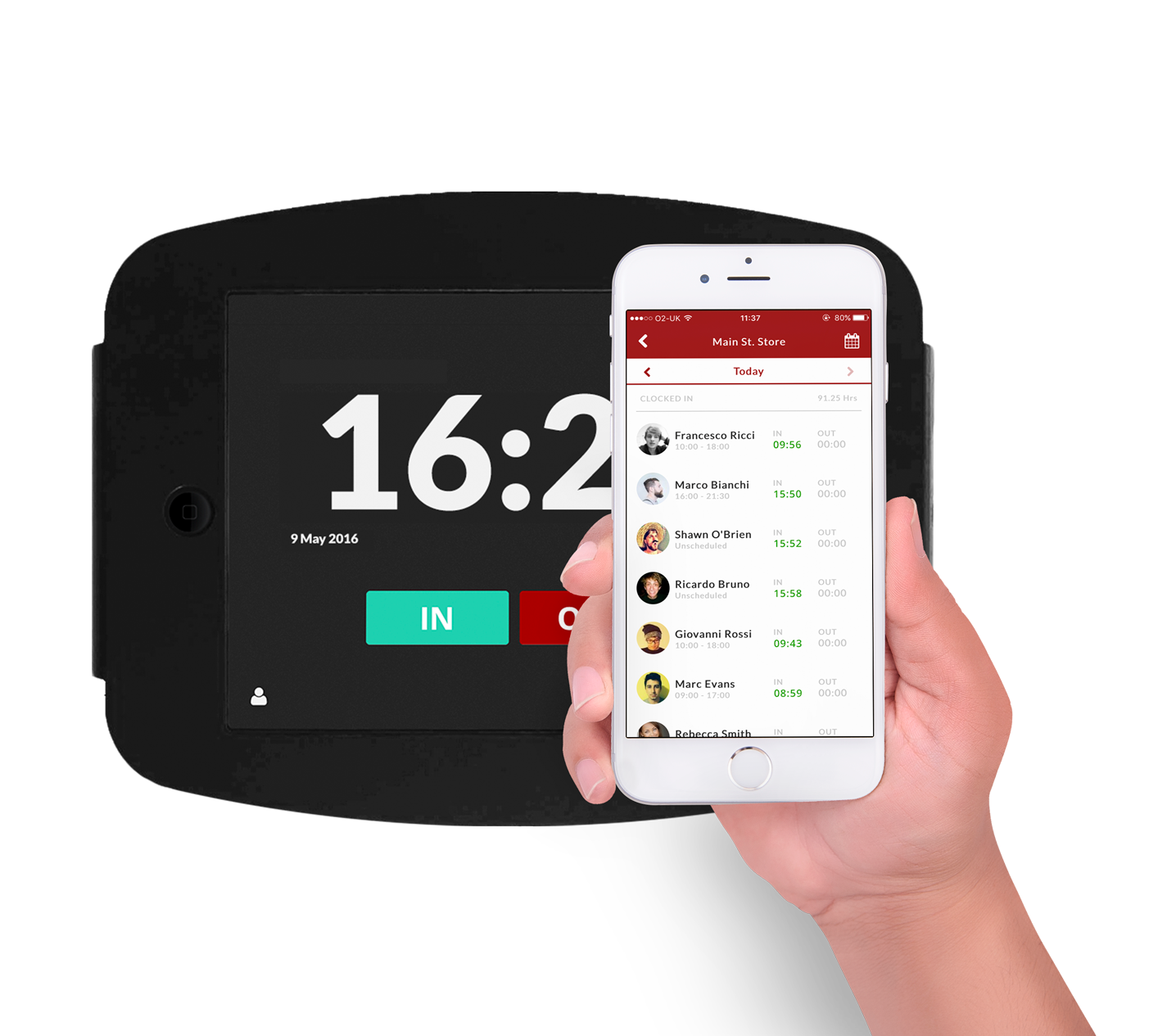 Bizimply Software - Managers can get a live feed to see who has arrived or who is running late