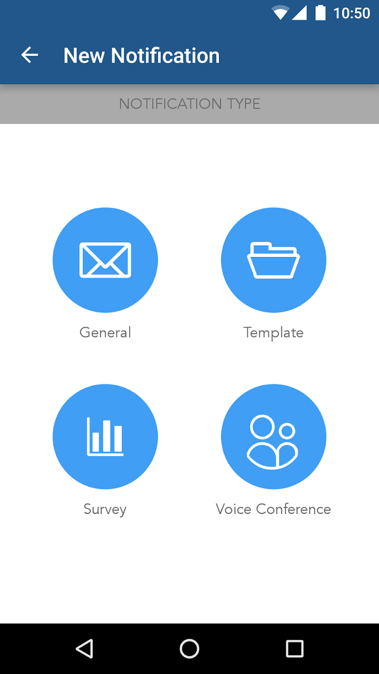 AlertMedia Pro app general, template, survey and voice conference options