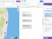 GorillaDesk Software - Field employees can view upcoming jobs on their calendar with a location map and appointment details