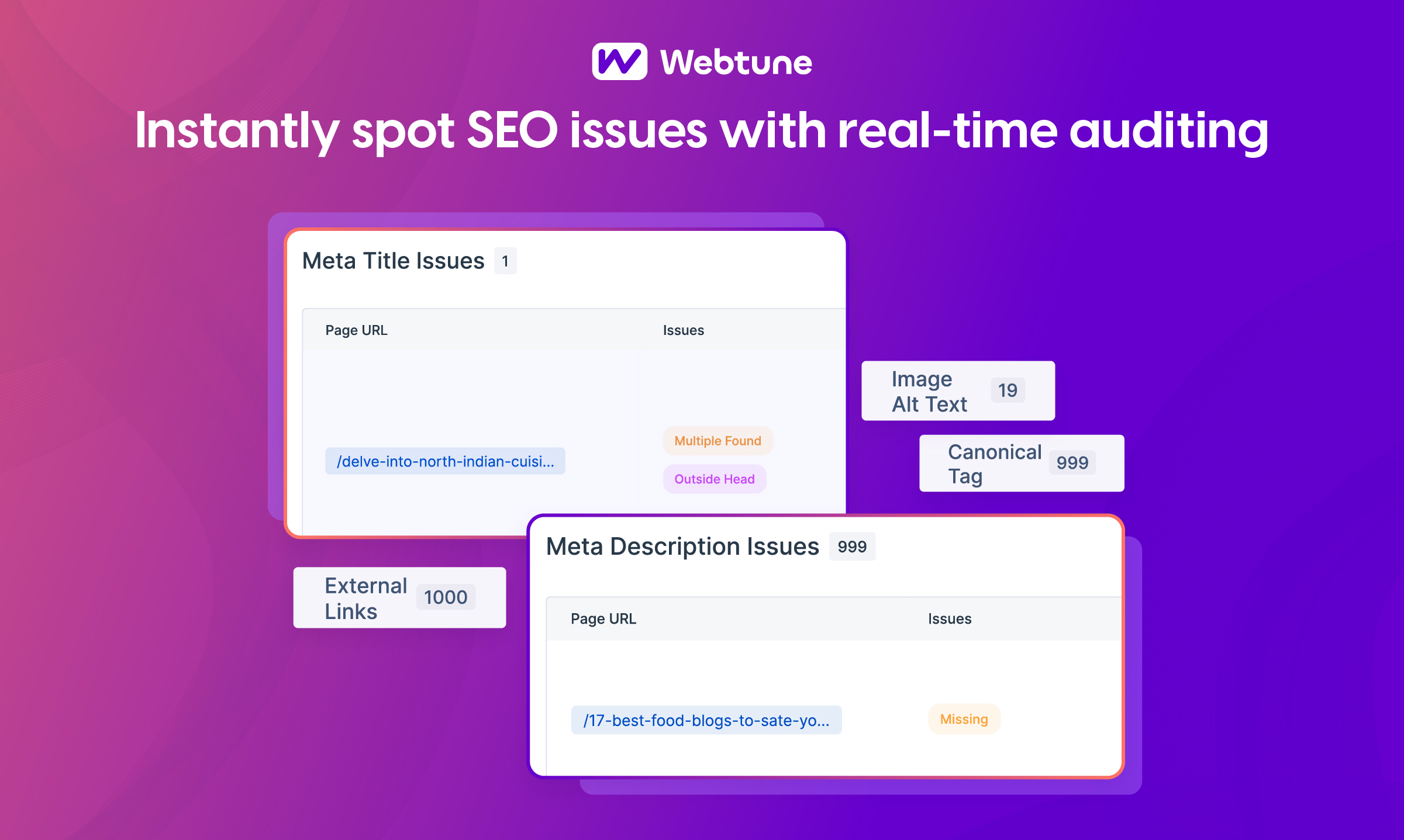 Instantly spot SEO issues with real-time auditing 