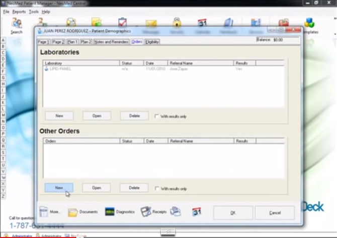 NeoMed EHR Software - Lab results