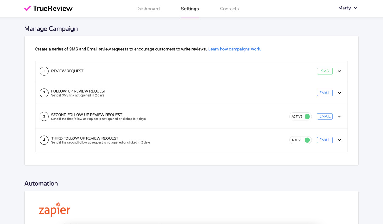 Manage email drip campaigns.